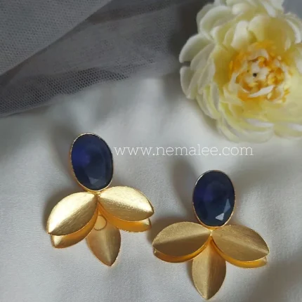 Double layered petals with blue stone studs
