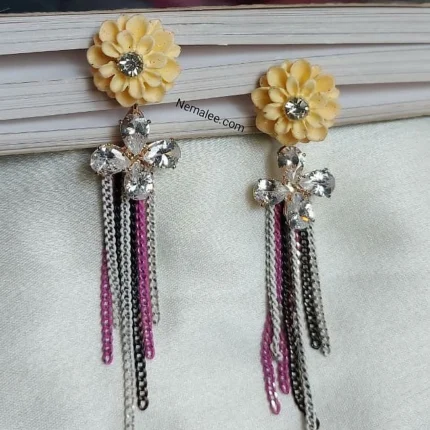 Yellow chain danglers