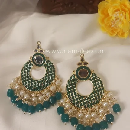 Myra- premium quality chandbalis in dark green