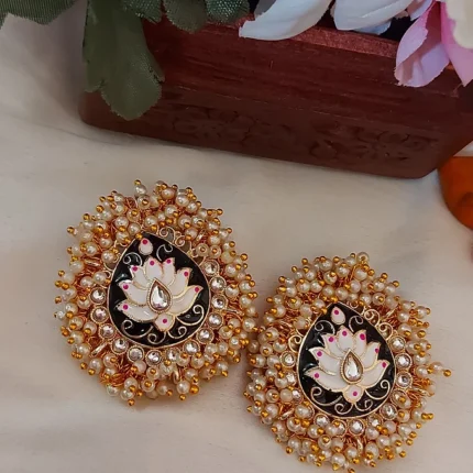 Gutcha  mothi black meenakari tops