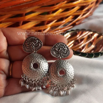 German silver medium size earrings