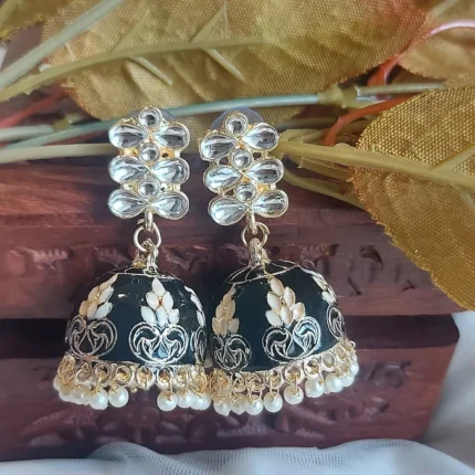 Black heart design meenakri jumkha