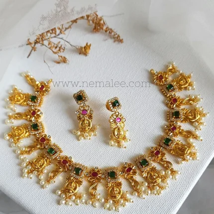 Tripura- premium gold plated stone neckset
