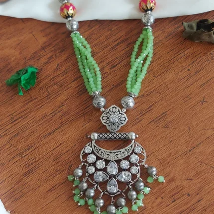 Venna- silver look alike crystal mala