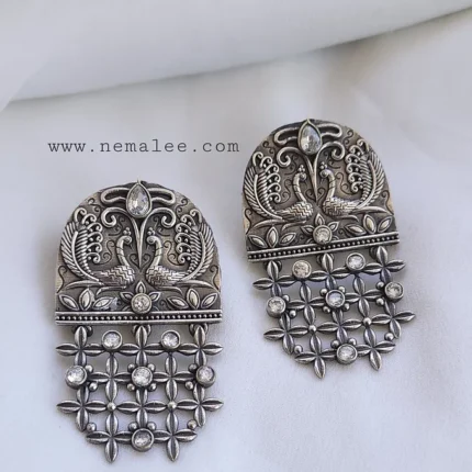 Simple silverlookalike earrings