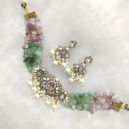 Manasa cut stones beads  victorian choker