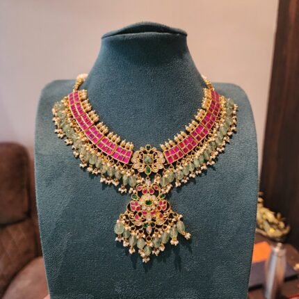 Uma- premium jadau bridal neckset
