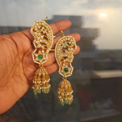 Kundan jadau earcuff jumkhas