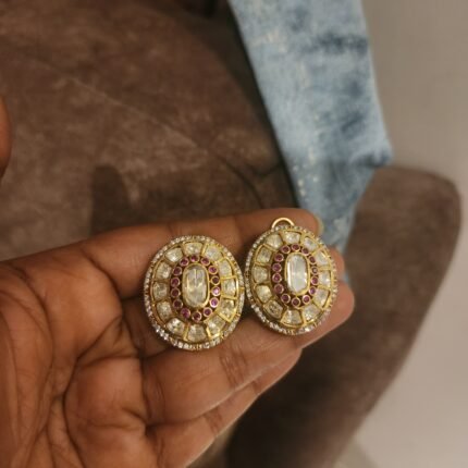 Polki moissanite studs